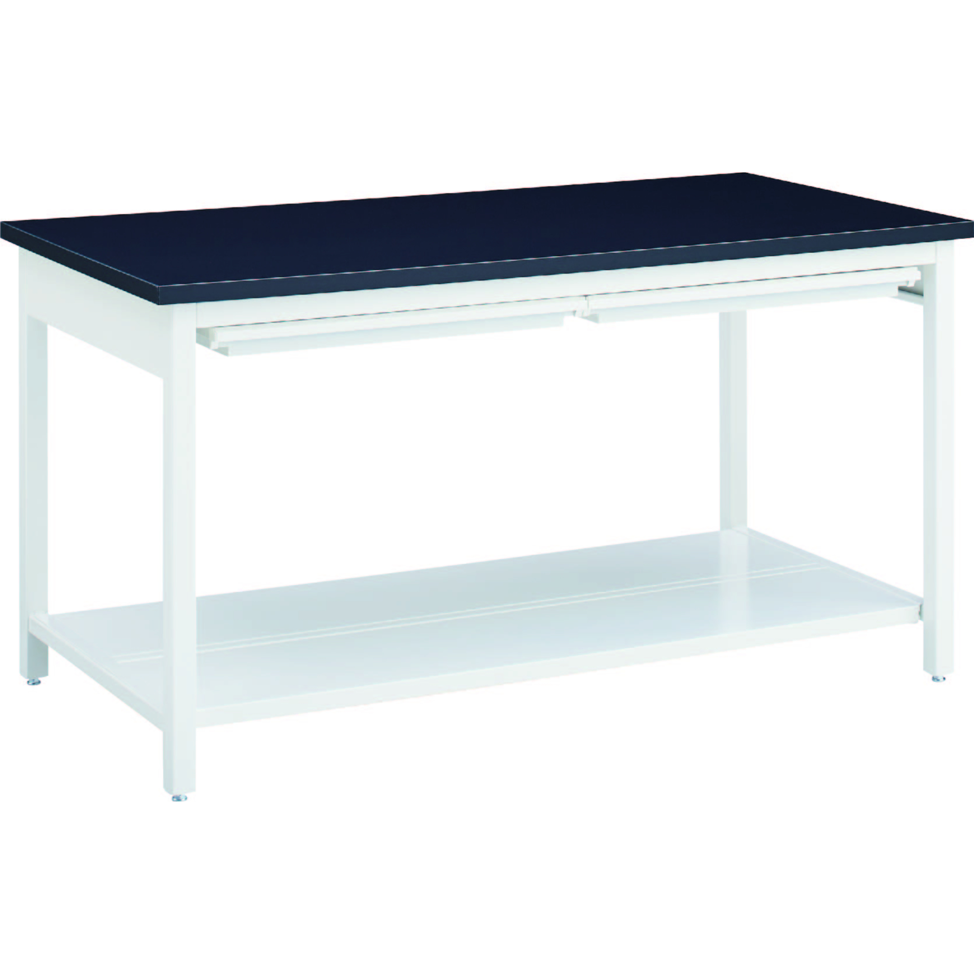 【作業台】スチール作業台 片面 アジャスタータイプ 棚付 引出し付 1800×750×800mm